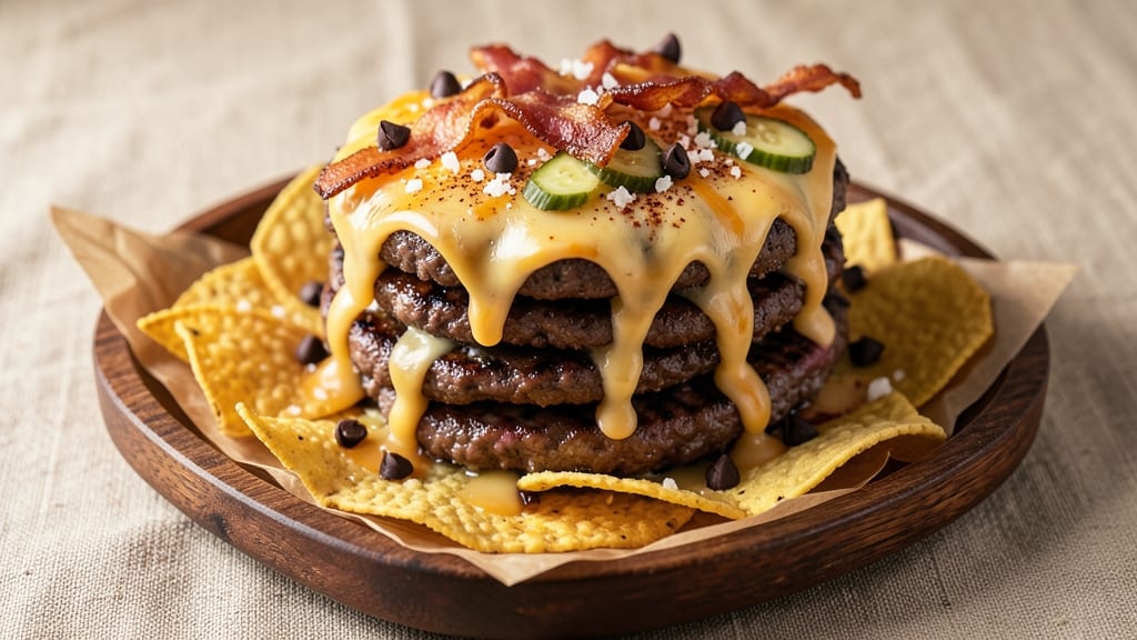 Cheeseburger in Paradise Chocolate Nachos Recipe: Sweet-Savory Crunch Meets Molten Chocolate Rivers