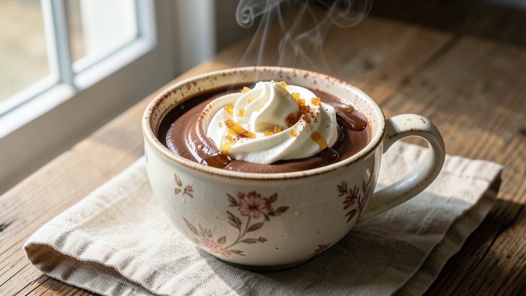 Burdick's Hot Chocolate Recipe: Ultra-Rich Cocoa with Spiced Whipped Cream Topping