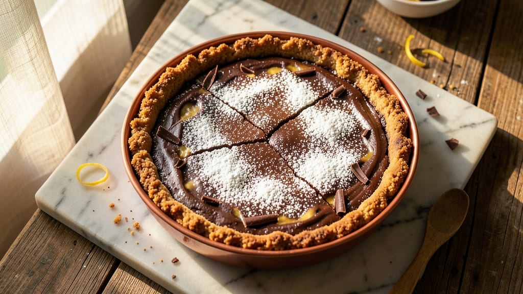 Baked Chocolate Tart Recipe: Glass-Bowl Crunch Meets Molten Ganache Rivers