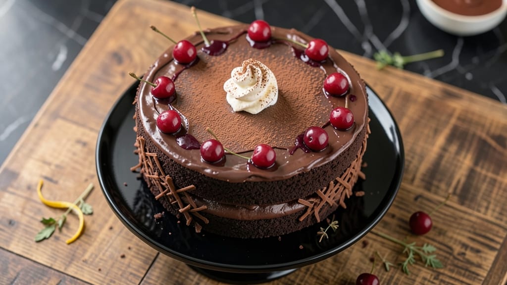 Black Forest Chocolate Cherry Cake Recipe: Deep Chocolate Swirls and Tart Cherry Filling