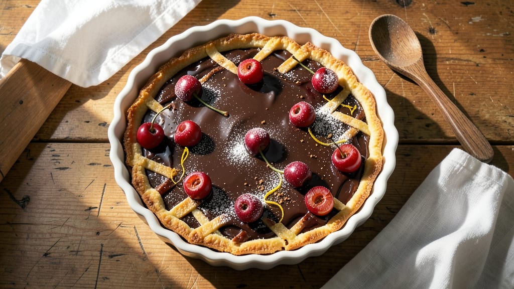 Cherry Chocolate Tart Recipe: Glass-Bowl Elegance With Juicy Cherry Filling