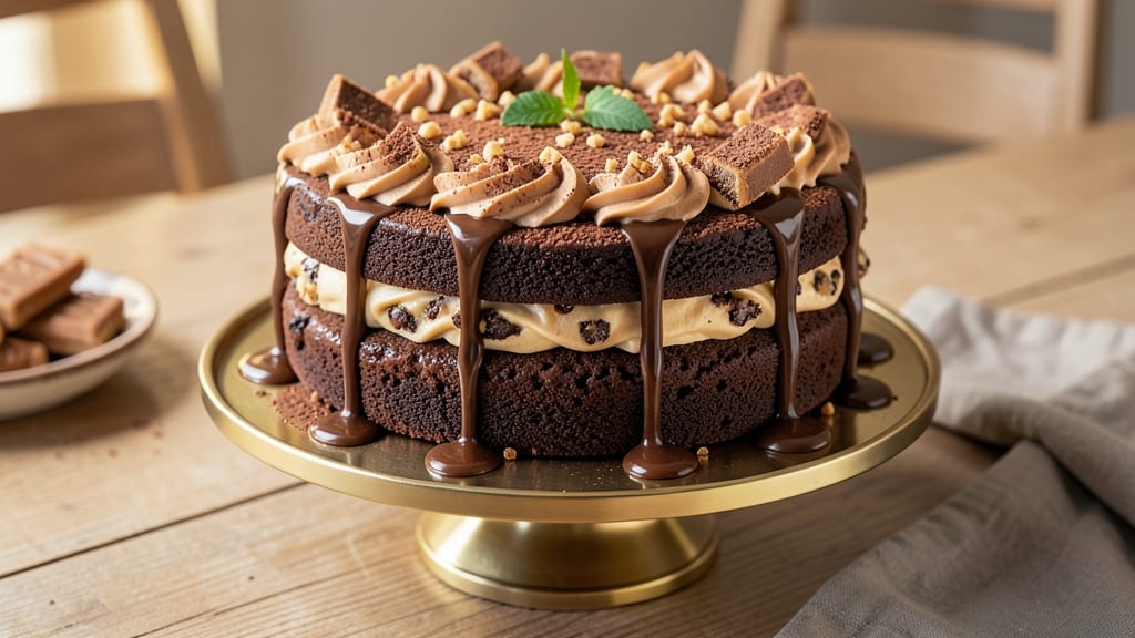Butterfinger Cake Recipe With Chocolate Cake: Fudgy Swirls and Crunchy Peanut Butter Rivers