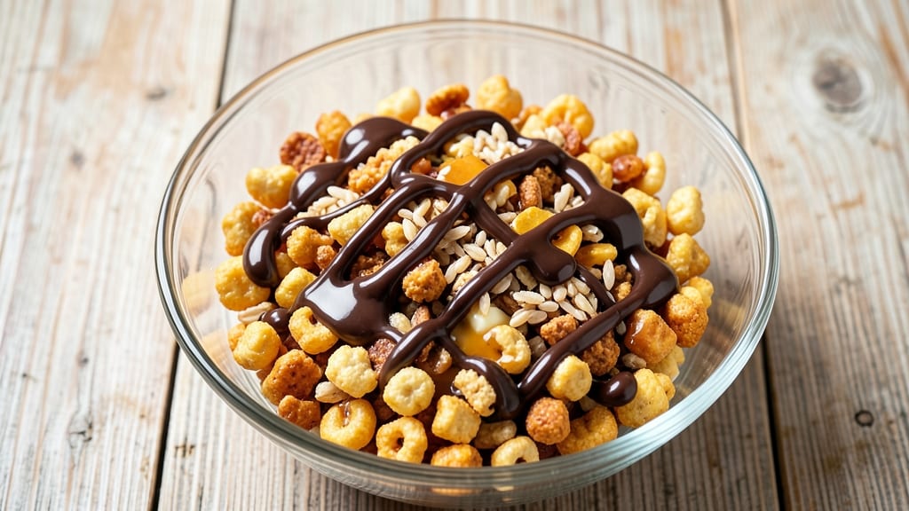 Chex Mix Recipe with Chocolate Drizzle: Crunchy Snack Magic in 10 Minutes