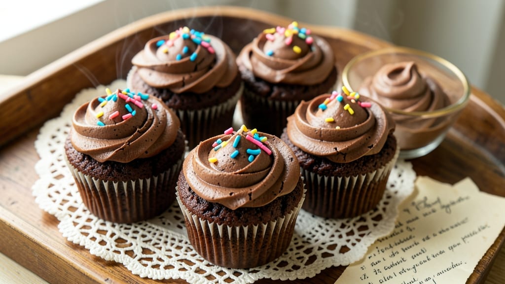 Children's Chocolate Cupcakes Recipe: Mini Bites with Vanilla Frosting Swirls