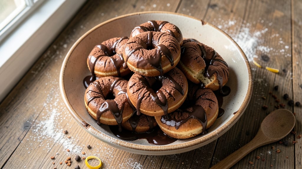 Baked Chocolate Sour Cream Donuts Recipe: Deep Fudgy Cocoa Cores With Buttery Crispy Crowns