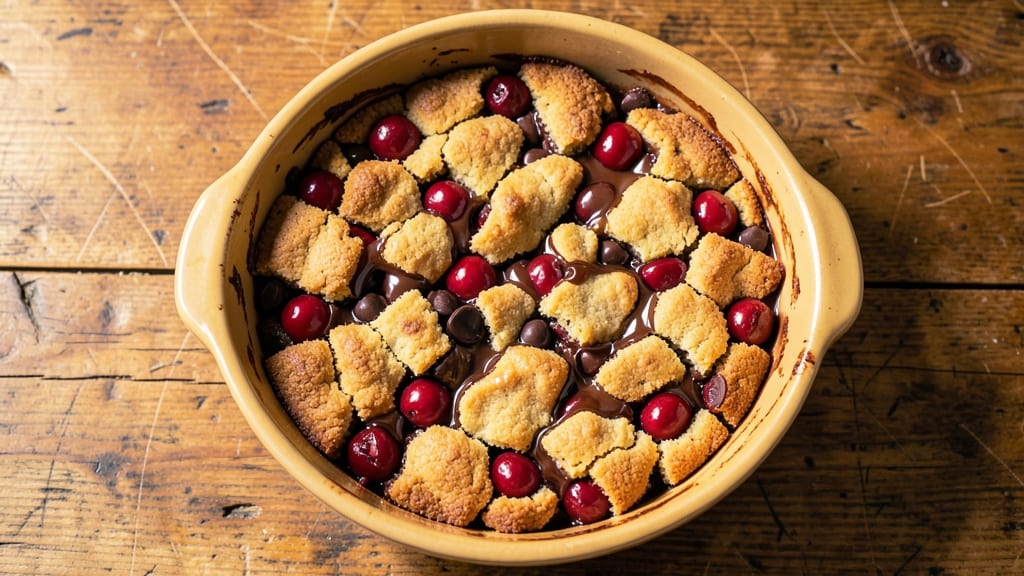 Cherry Chocolate Cobbler Recipe: Warm Spiced Cherries Over Gooey Chocolate Crust