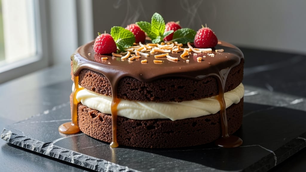 Bounty Chocolate Cake Recipe: Moist Layers and Coconut Cream Rivers