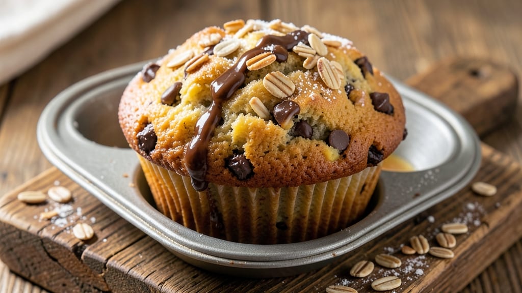 Banana Oat Chocolate Chip Muffins Recipe: Moist Centers and Double Chocolate Magic