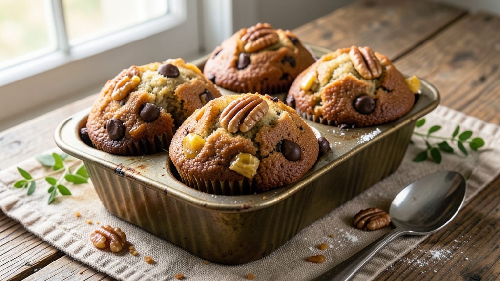 Banana Walnut Chocolate Chip Muffins Recipe: Triple-Layered Crunch and Gooey Pull-Apart Magic