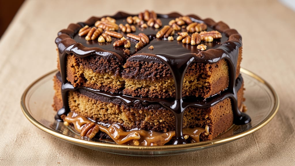 Baker's Secret German Chocolate Cake Recipe: Warm Spice Streaks and Crunchy Nut Topping