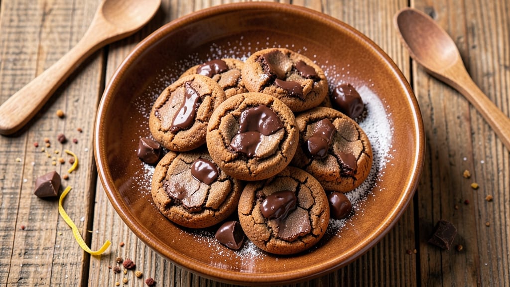 Bittersweet Chocolate Rustica Cookies Recipe: Crunchy Crown Over Molten Chocolate Streaks