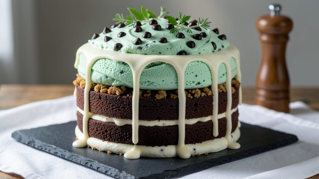 Baskin Robbins Mint Chocolate Chip Ice Cream Cake Recipe: Frozen Layers of Cool Vanilla and Crunchy Chocolate