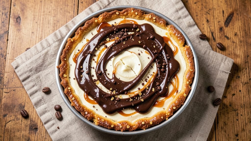 Caramel Chocolate Coffee Cheesecake Recipe: Boozy Layers With Crunchy Crown