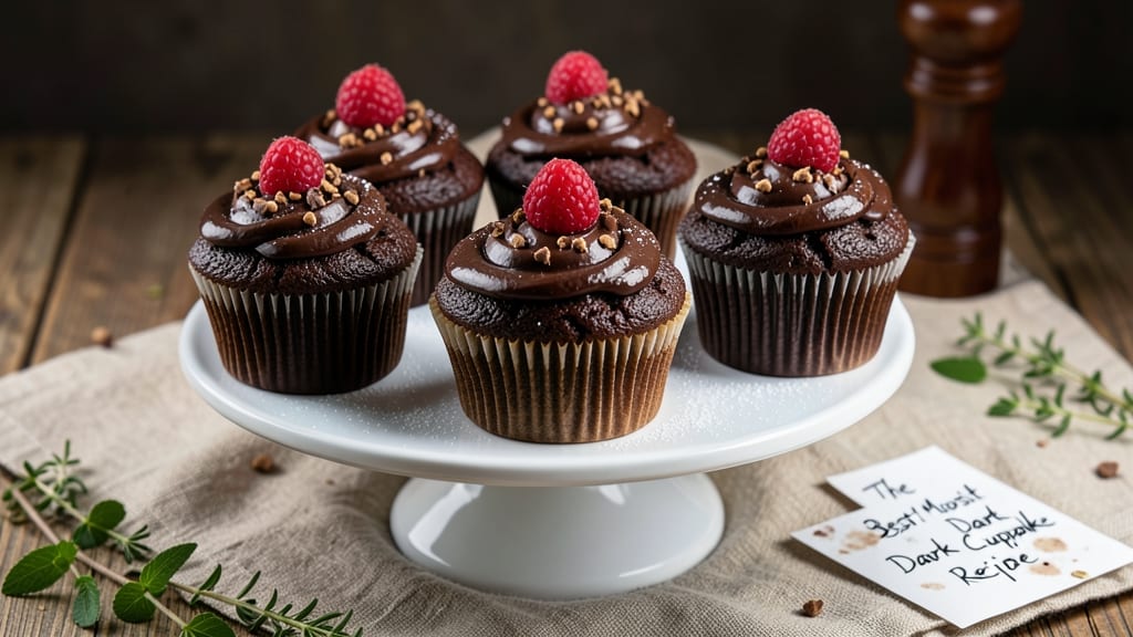 Best Moist Dark Chocolate Cupcakes Recipe: Fudgy Cocoa Core With Crispy Chocolate Crown
