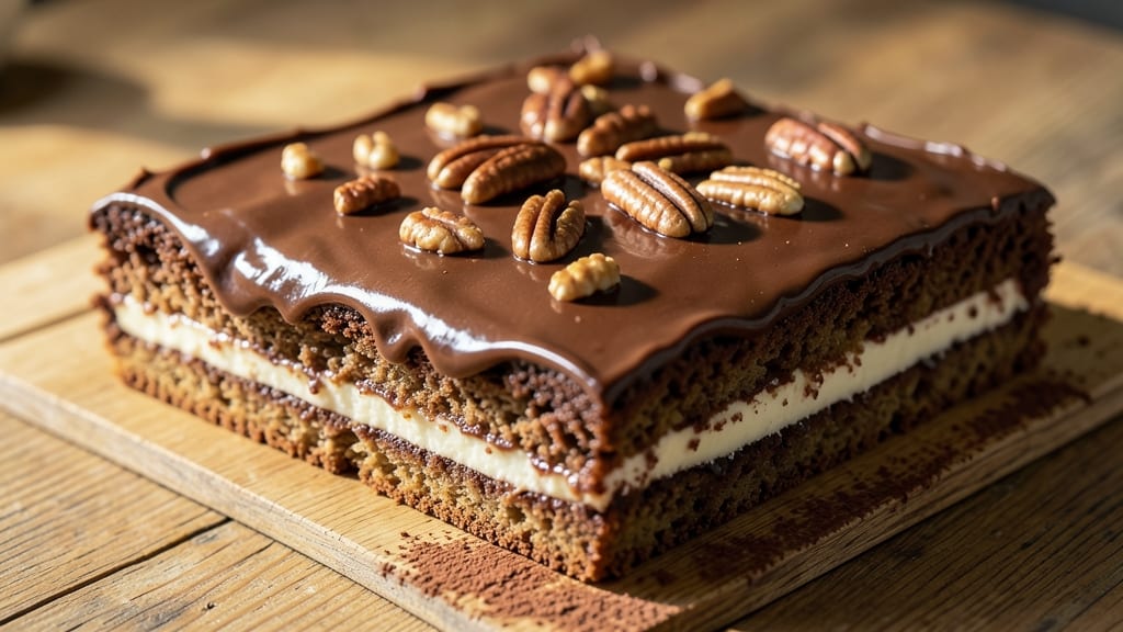 Baker's German Chocolate Sheet Cake Recipe: Pecan-Studded Layers With Gooey Fudge Swirls