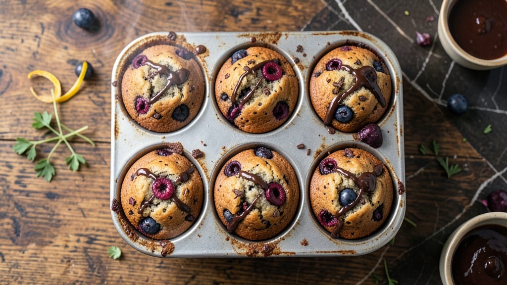 Blueberry Chocolate Muffins Recipe: Fudgy Cocoa Base With Juicy Berries
