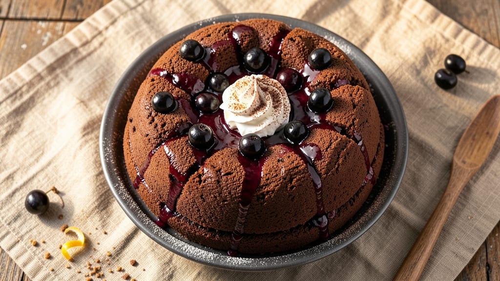 Black Forest Chocolate Bundt Cake Recipe: Deep Cherry Swirls and Mirror-Gloss Frosting